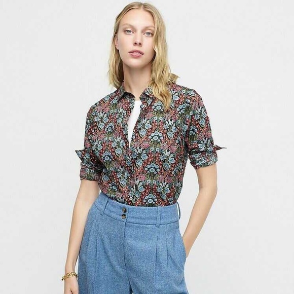 NWOT J.Crew Perfect Shirt in Liberty Primrose Floral – Size 4 - Picture 2 of 6